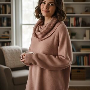 Pappagallo Soft Blush Cowl Neck Sweater